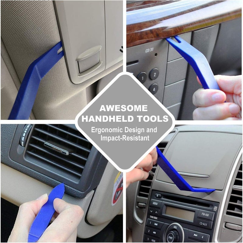 GLK Auto Trim Removal Tool Set Pry Tool Kit, Door Panel Removal Tool, Fasteners Remover,Automotive Hook Set, Car Auto Oil Seal/O-Ring Seal Gasket Mini Precision Hooks - 9pcs Blue - Image 4